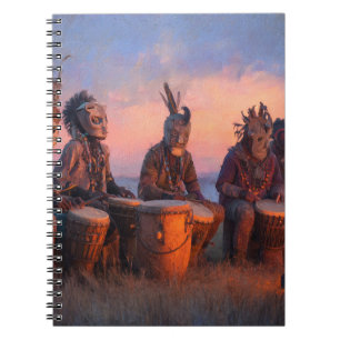 Tribal Drummers at Sunset Notebook