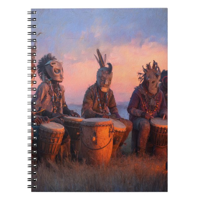 Tribal Drummers at Sunset Notebook (Front)
