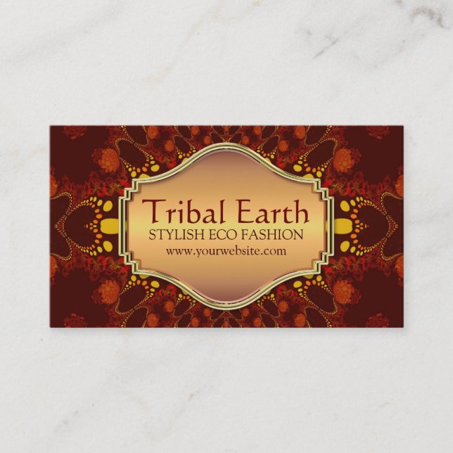 Tribal Earth Eco Fashion Art Business Card (Front)