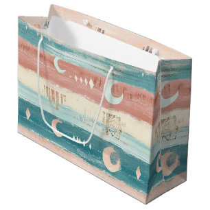 Tribal Earth Tone Celestial Stripe - Astrology Large Gift Bag