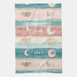 Tribal Earth Tone Celestial Stripe - Astrology Tea Towel