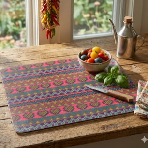 Tribal Edge Glass Cutting Board – Boho Bold