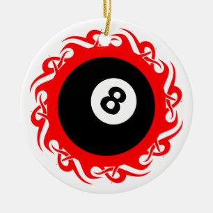 tribal eightball ceramic tree decoration