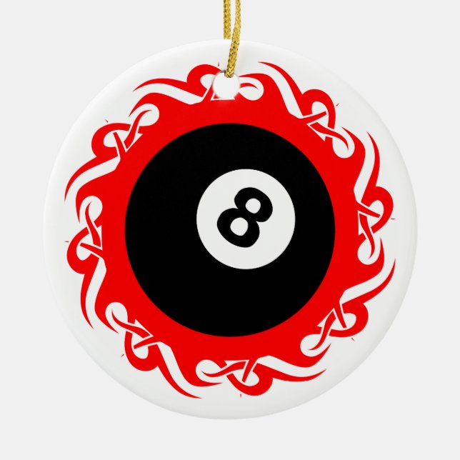 tribal eightball ceramic tree decoration (Front)