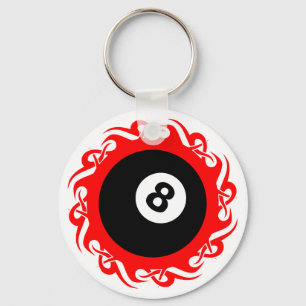 tribal eightball key ring