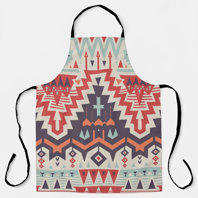 Tribal Elegance: Geometric Ethnic Print Apron (Front)
