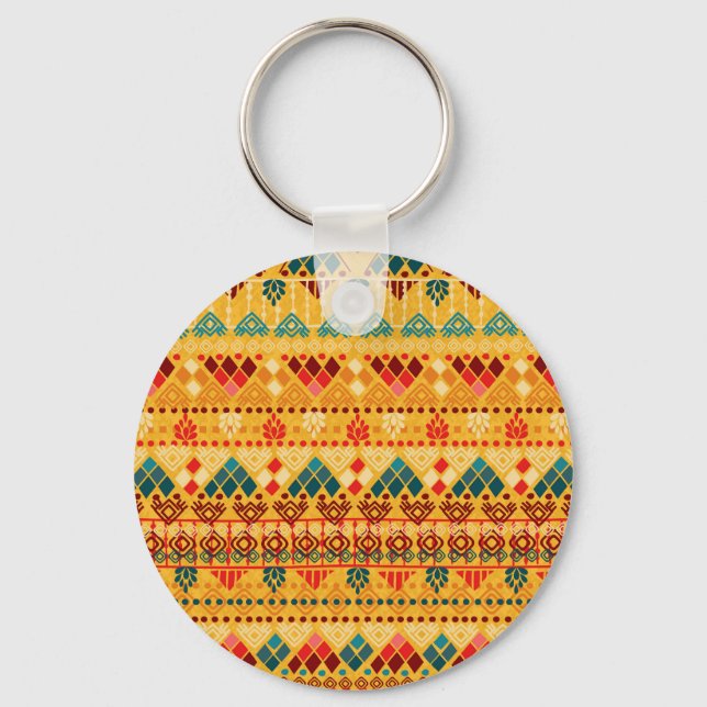Tribal elements, versatile seamless pattern. key ring (Front)