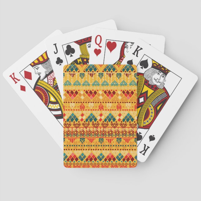 Tribal elements, versatile seamless pattern. playing cards (Back)