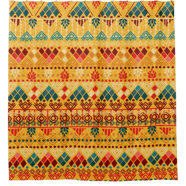 Tribal elements, versatile seamless pattern. shower curtain (Front)