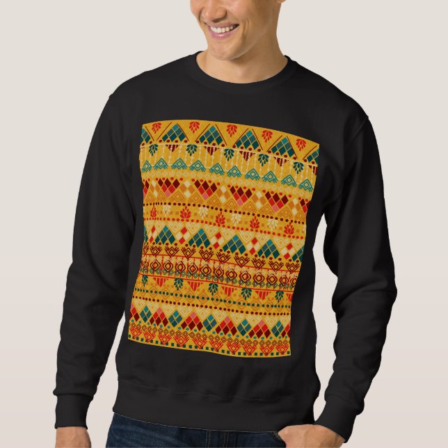 Tribal elements, versatile seamless pattern. sweatshirt (Front)