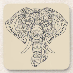 Tribal elephant African animal art Coaster