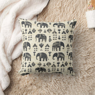 Tribal Elephant Boho Pattern (1) Cushion