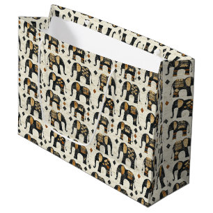 Tribal Elephant Boho Pattern (2) Large Gift Bag