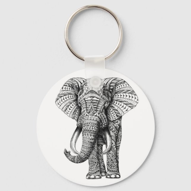 tribal elephant key ring (Front)