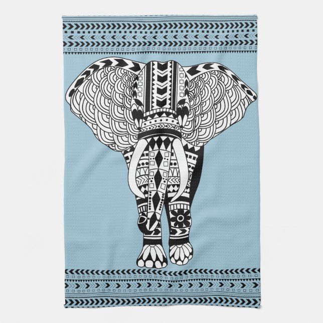 Tribal Elephant Kitchen Towel (Vertical)