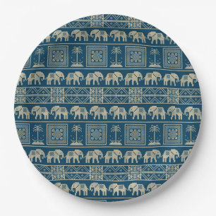 Tribal Elephant & Trees Paper Plate