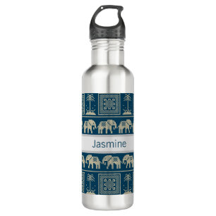 Tribal Elephant & Trees Personalized 710 Ml Water Bottle