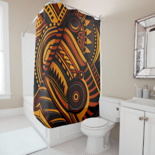 Tribal Ethnic African Abstract Pattern Shower Curtain