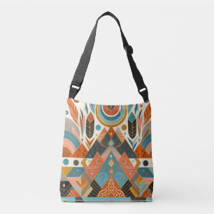 Tribal Ethnic African Pattern Earth Multicolors Crossbody Bag