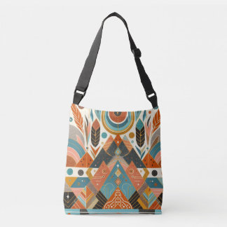 Tribal Ethnic African Pattern Earth Multicolors  Crossbody Bag