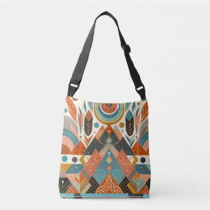 Tribal Ethnic African Pattern Earth Multicolors Crossbody Bag
