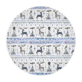 Tribal ethnic, animals dream catcher, seamless. cutting board