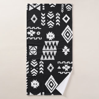 Tribal ethnic background. Stylish primitive geomet Bath Towel
