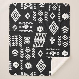 Tribal ethnic background. Stylish primitive geomet Sherpa Blanket