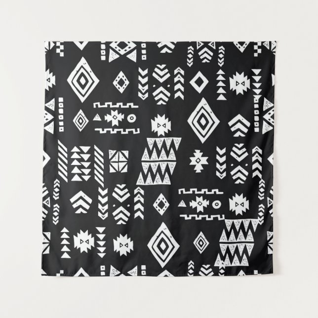 Tribal ethnic background. Stylish primitive geomet Tapestry (Front)