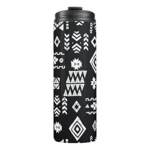 Tribal ethnic background. Stylish primitive geomet Thermal Tumbler