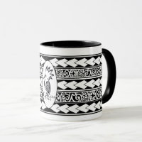 Tribal Ethnic Black Mug