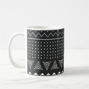 Tribal ethnic: black white pattern. coffee mug