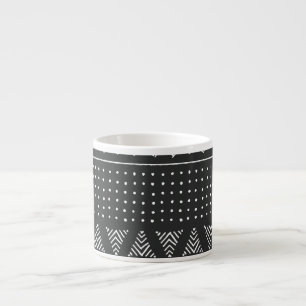 Tribal ethnic: black white pattern. espresso cup