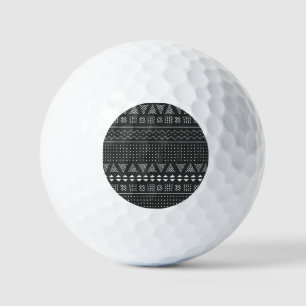 Tribal ethnic: black white pattern. golf balls
