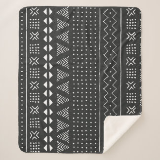Tribal ethnic: black white pattern. sherpa blanket