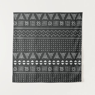 Tribal ethnic: black white pattern. tapestry