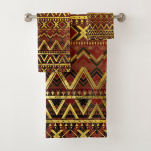 Tribal  Ethnic Boho Pattern Bath Towel Set