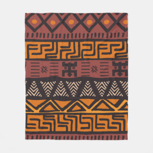 Tribal ethnic colourful bohemian pattern with geom fleece blanket