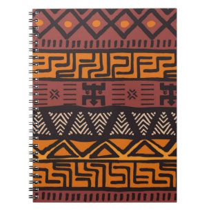 Tribal ethnic colourful bohemian pattern with geom notebook