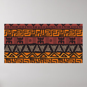 Tribal ethnic colourful bohemian pattern with geom poster