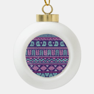 Tribal Ethnic: Colourful Seamless Pattern. Ceramic Ball Christmas Ornament