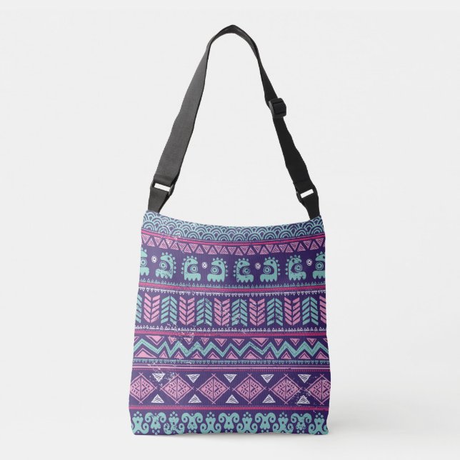 Tribal Ethnic: Colourful Seamless Pattern. Crossbody Bag (Front)