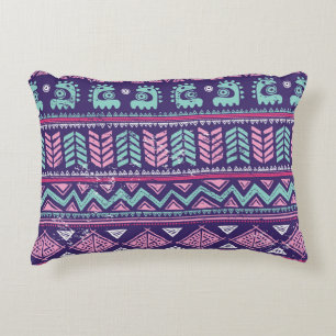 Tribal Ethnic: Colourful Seamless Pattern. Decorative Cushion