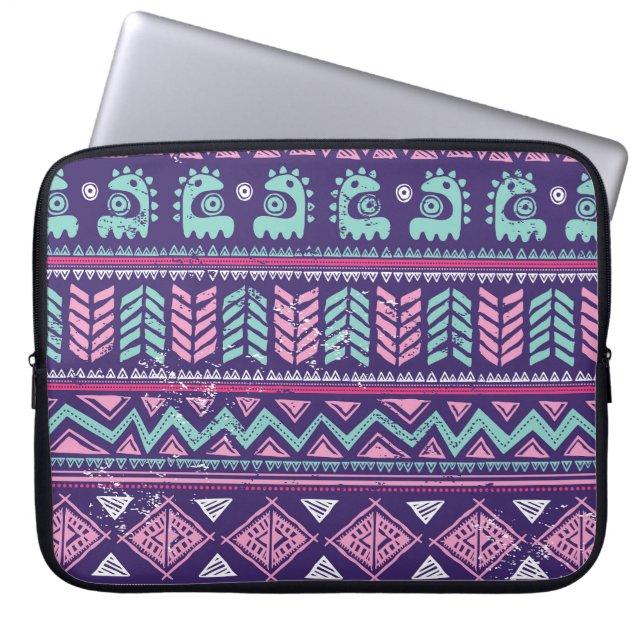 Tribal Ethnic: Colourful Seamless Pattern. Laptop Sleeve (Front)