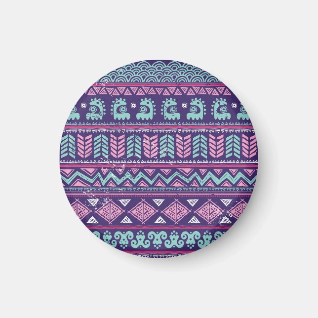 Tribal Ethnic: Colourful Seamless Pattern. Magnet (Front)