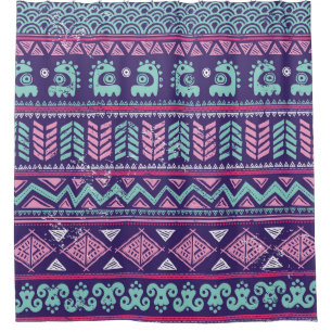 Tribal Ethnic: Colourful Seamless Pattern. Shower Curtain