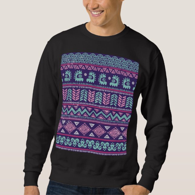 Tribal Ethnic: Colourful Seamless Pattern. Sweatshirt (Front)