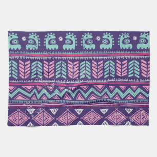 Tribal Ethnic: Colourful Seamless Pattern. Tea Towel