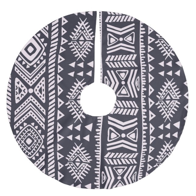 Tribal ethnic, fifth seamless pattern. brushed polyester tree skirt (Front)
