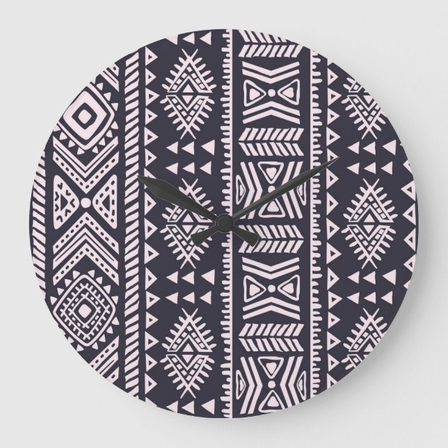 Tribal ethnic, fifth seamless pattern. large clock (Front)